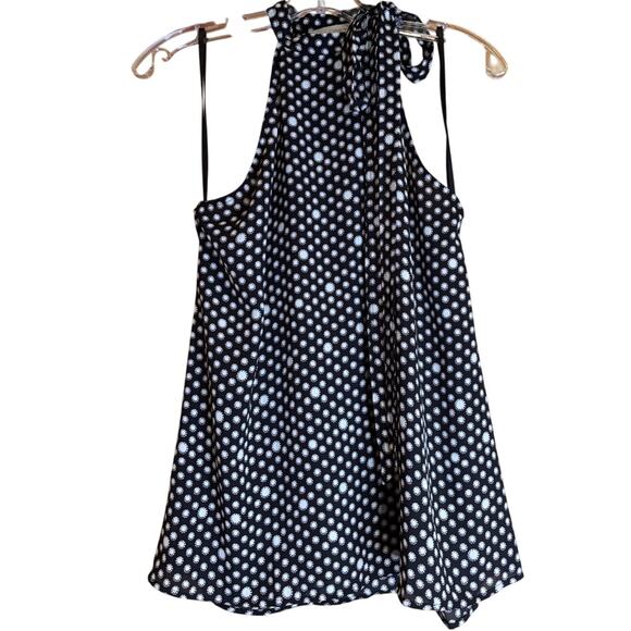 Women's Ann Taylor LOFT Sleeveless, Tie Neck Black Top, Size Sm., EUC - Picture 1 of 4